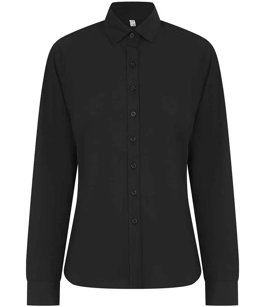 Henbury Ladies Long Sleeved Cotton Feel Coolplus Shirt - Brand It Essex Ltd