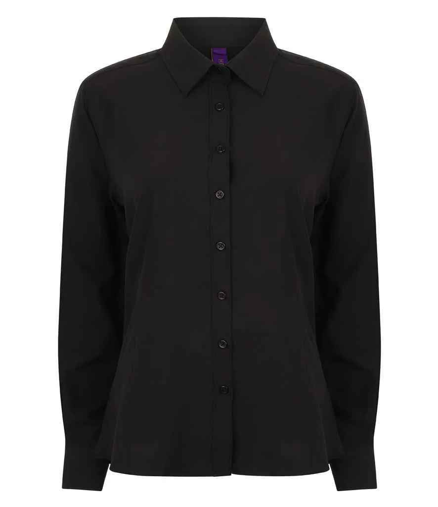 Henbury Ladies Long Sleeve Wicking Shirt - Brand It Essex Ltd