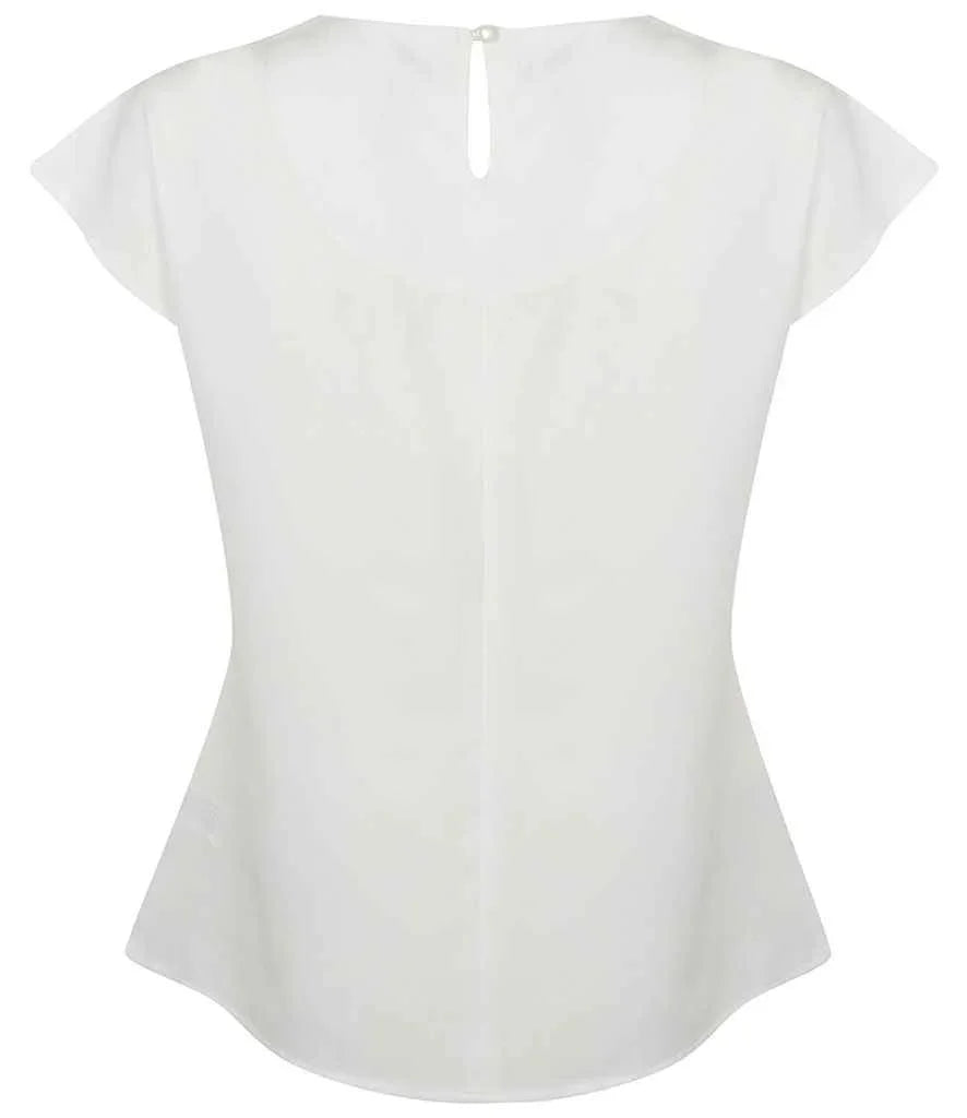 Personalised Custom Branded Henbury Ladies Pleat Front Short Sleeve Blouse - Brand It Essex Ltd