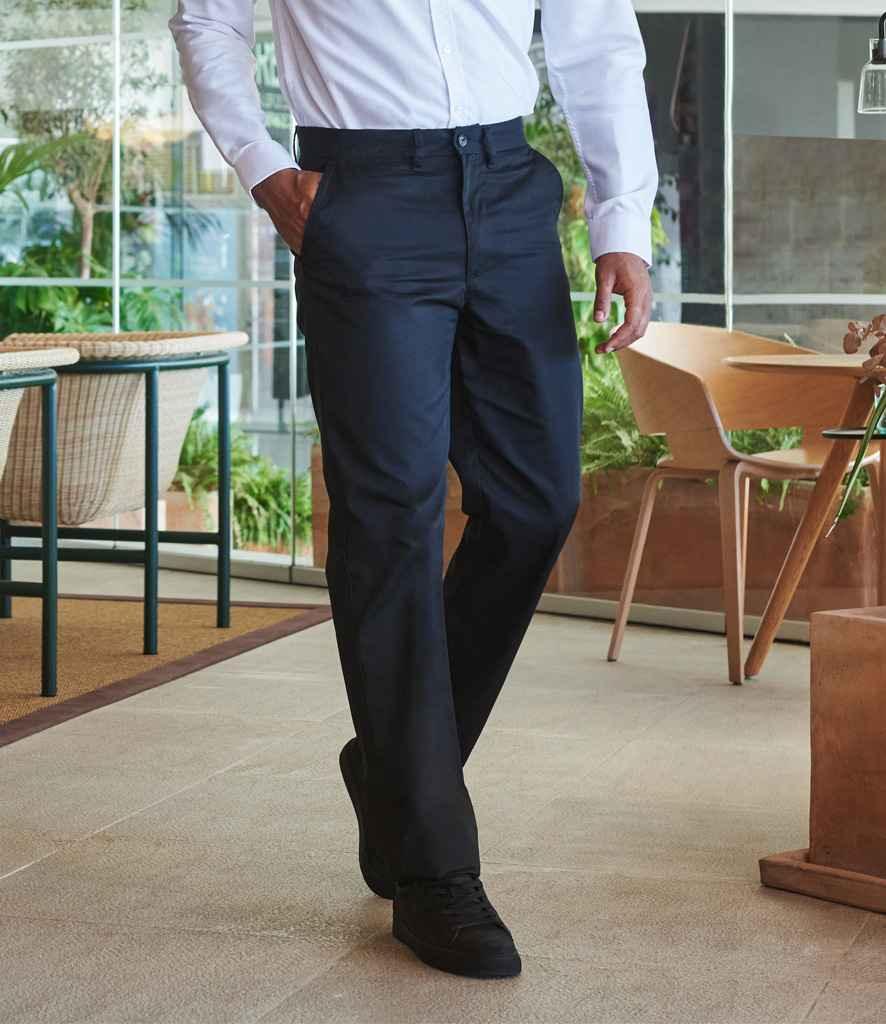 65/35 Flat Fronted Chino Trousers - HB640 - Brand It Essex Ltd