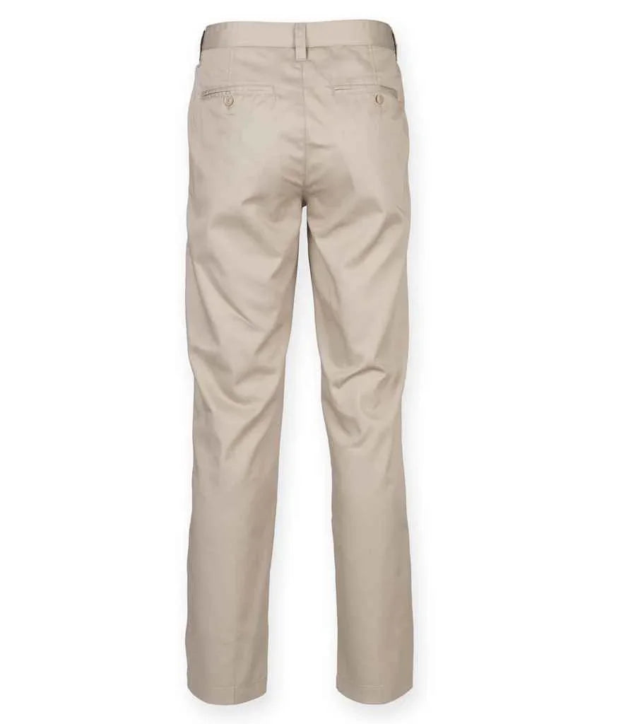 65/35 Flat Fronted Chino Trousers - HB640 - Brand It Essex Ltd