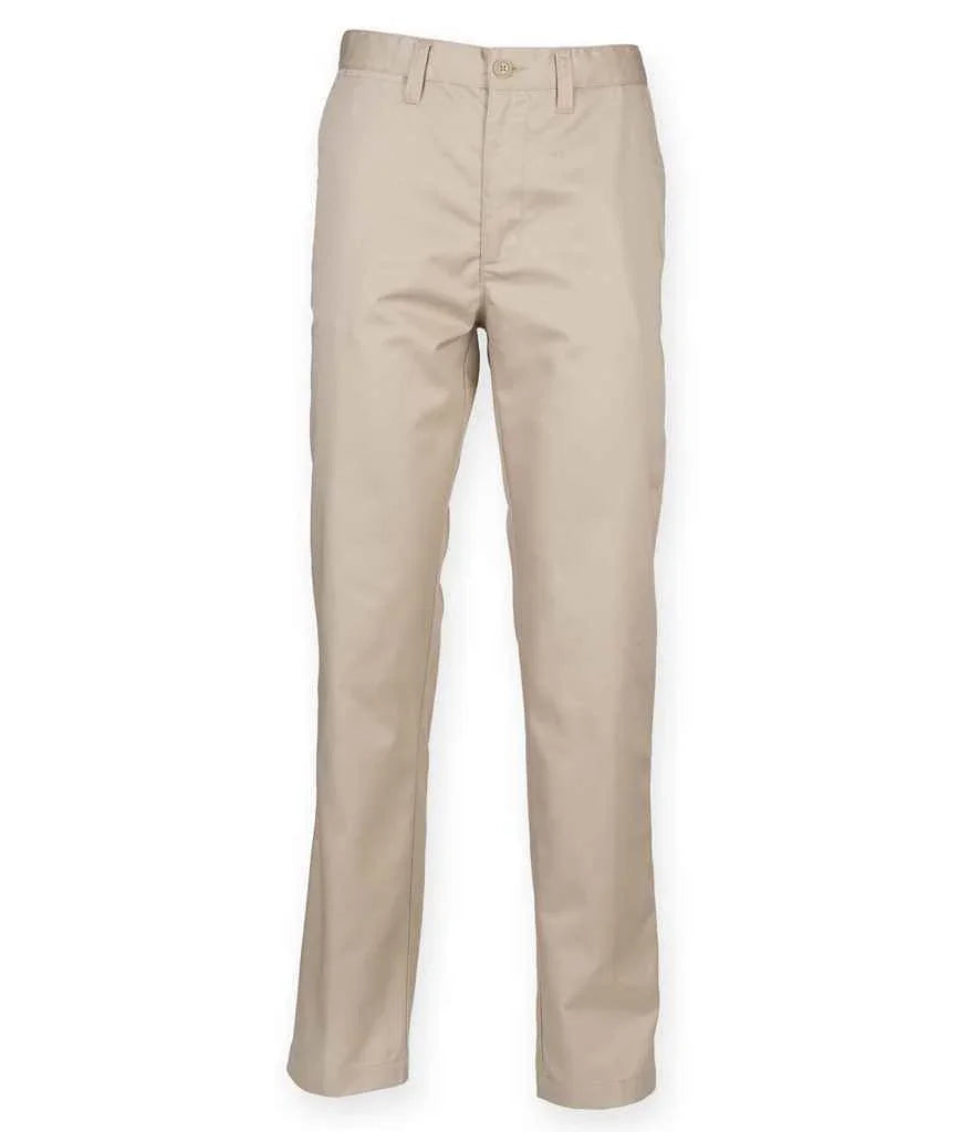 65/35 Flat Fronted Chino Trousers - HB640 - Brand It Essex Ltd