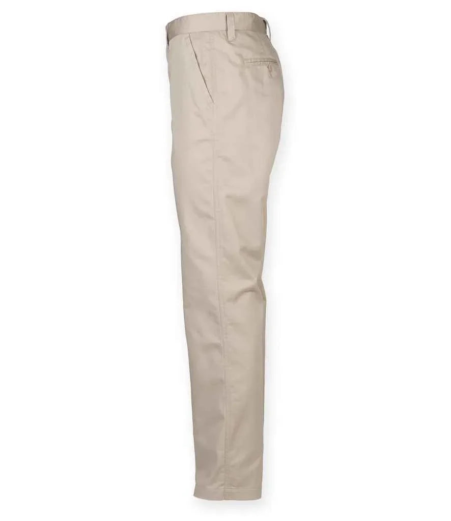 65/35 Flat Fronted Chino Trousers - HB640 - Brand It Essex Ltd