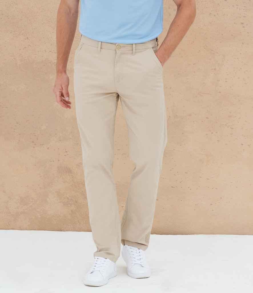 65/35 Flat Fronted Chino Trousers - HB640 - Brand It Essex Ltd