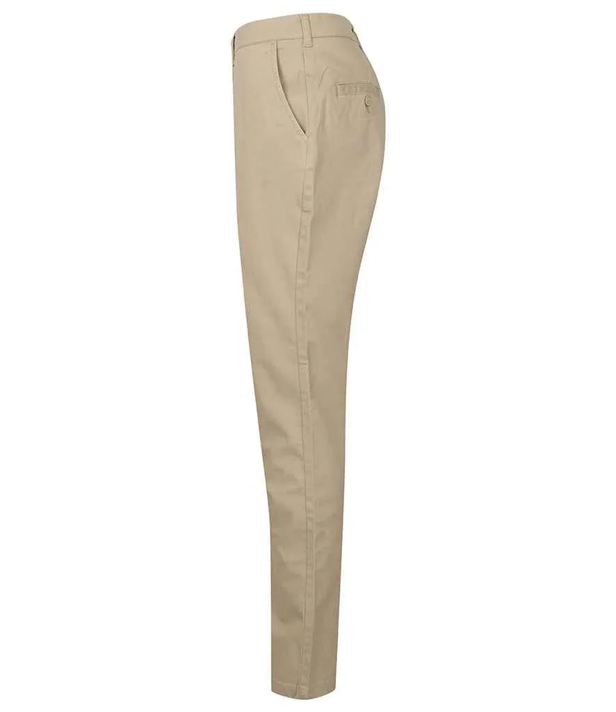 Ladies Stretch Chino Trousers - HB651 - Brand It Essex Ltd