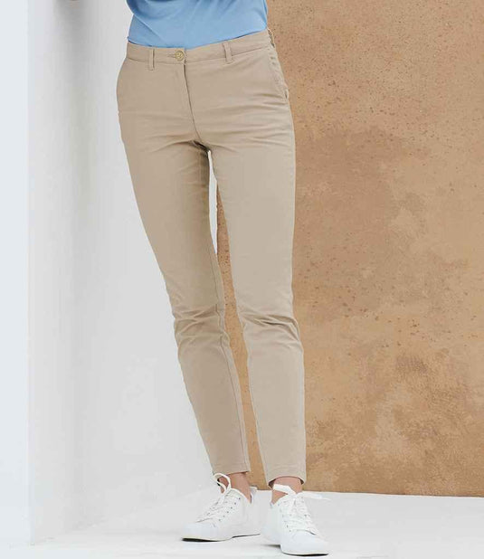 Ladies Stretch Chino Trousers - HB651 - Brand It Essex Ltd