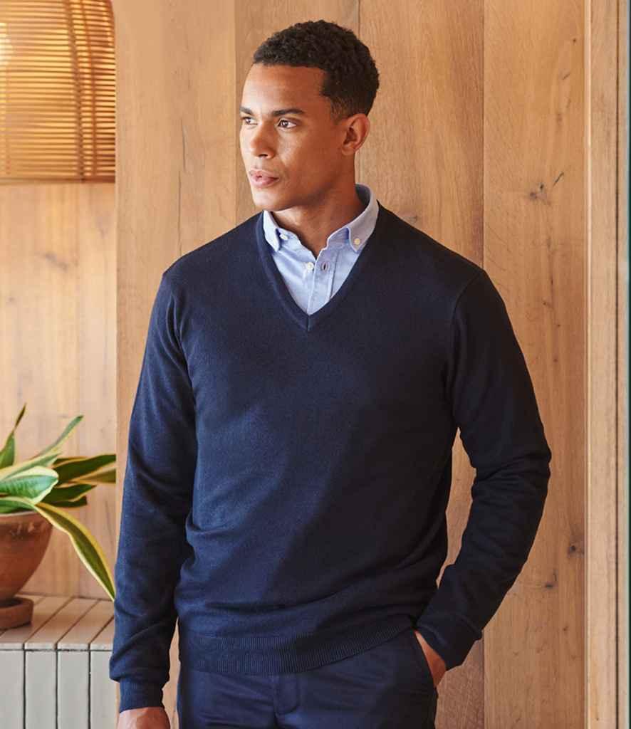 Lightweight Cotton V Neck Sweater - HB720 - Brand It Essex Ltd