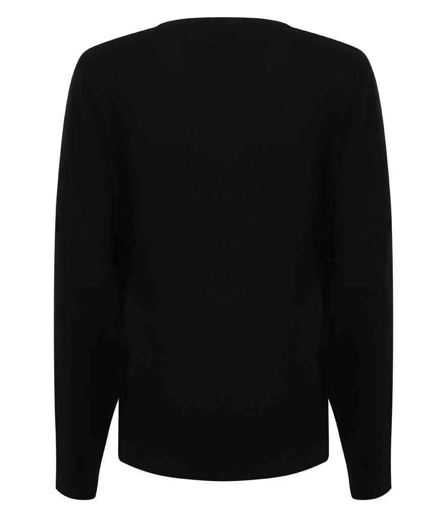 Ladies Lightweight Cotton V Neck Sweater - HB721 - Brand It Essex Ltd
