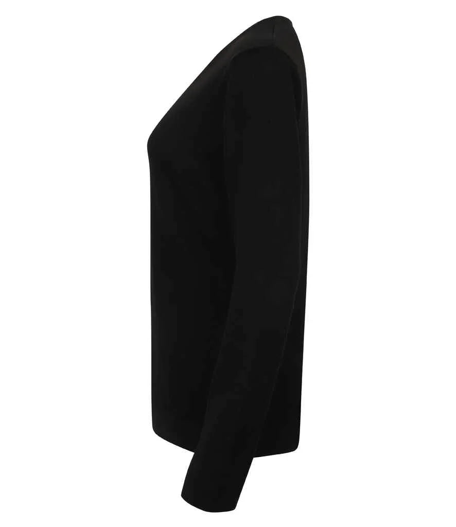 Ladies Lightweight Cotton V Neck Sweater - HB721 - Brand It Essex Ltd