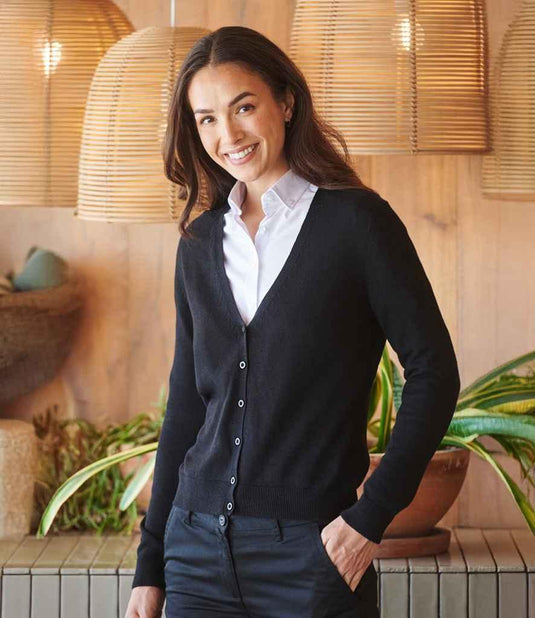 Ladies V Neck Cardigan - HB726 - Brand It Essex Ltd