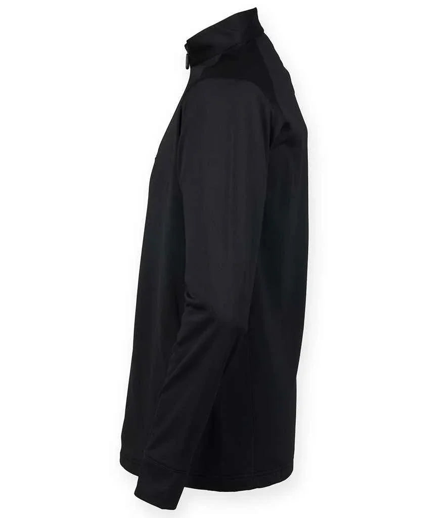 Henbury Zip Neck Wicking Top - HB862 - Brand It Essex Ltd