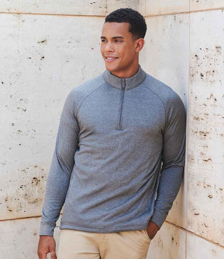 Henbury Zip Neck Wicking Top - HB862 - Brand It Essex Ltd