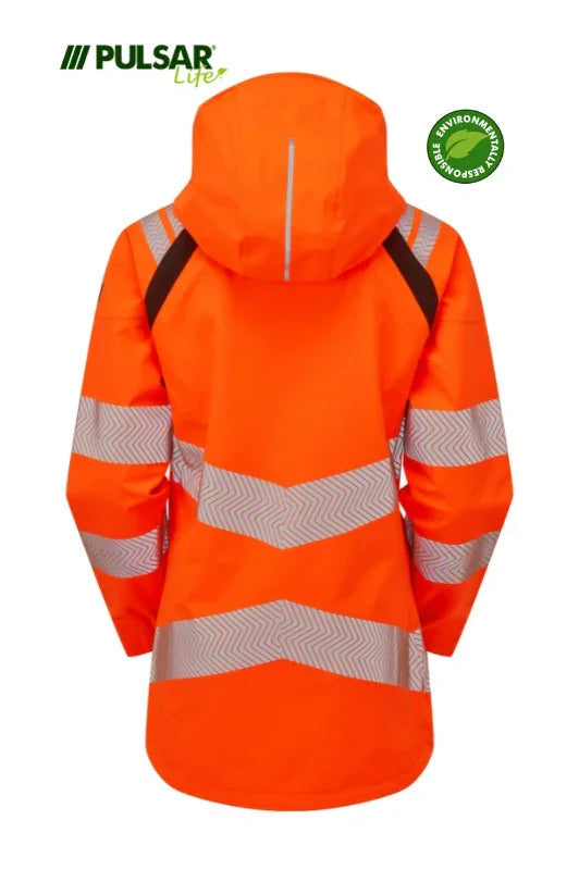 Personalised Custom Branded PULSAR® LIFE Women's Hi-Vis Orange Shell Jacket - LFE960 - Brand It Essex Ltd