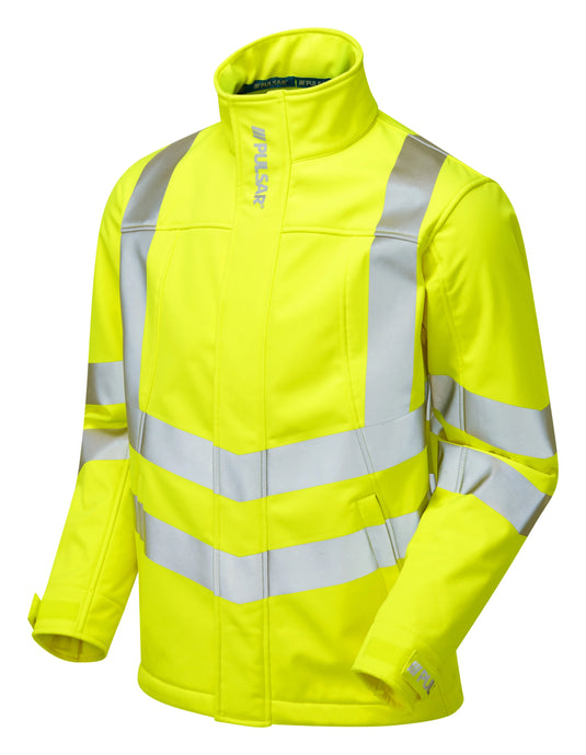 PULSAR® PROTECT Hi-Vis Yellow Interactive Softshell Jacket - P534 - Brand It Essex Ltd