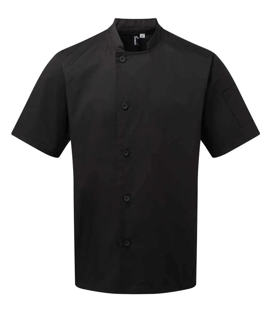 Personalised Custom Branded Premier Essential Short Sleeve Chef's Jacket - PR900 - Brand It Essex Ltd