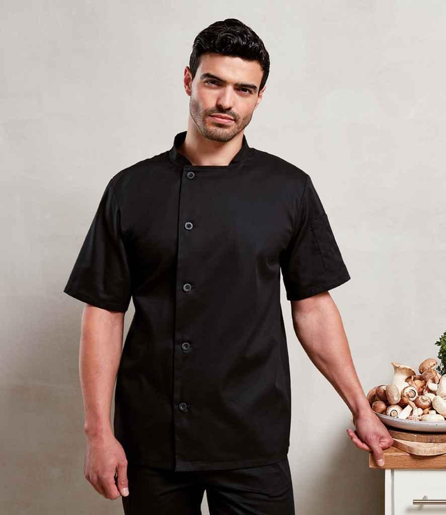 Personalised Custom Branded Premier Essential Short Sleeve Chef's Jacket - PR900 - Brand It Essex Ltd