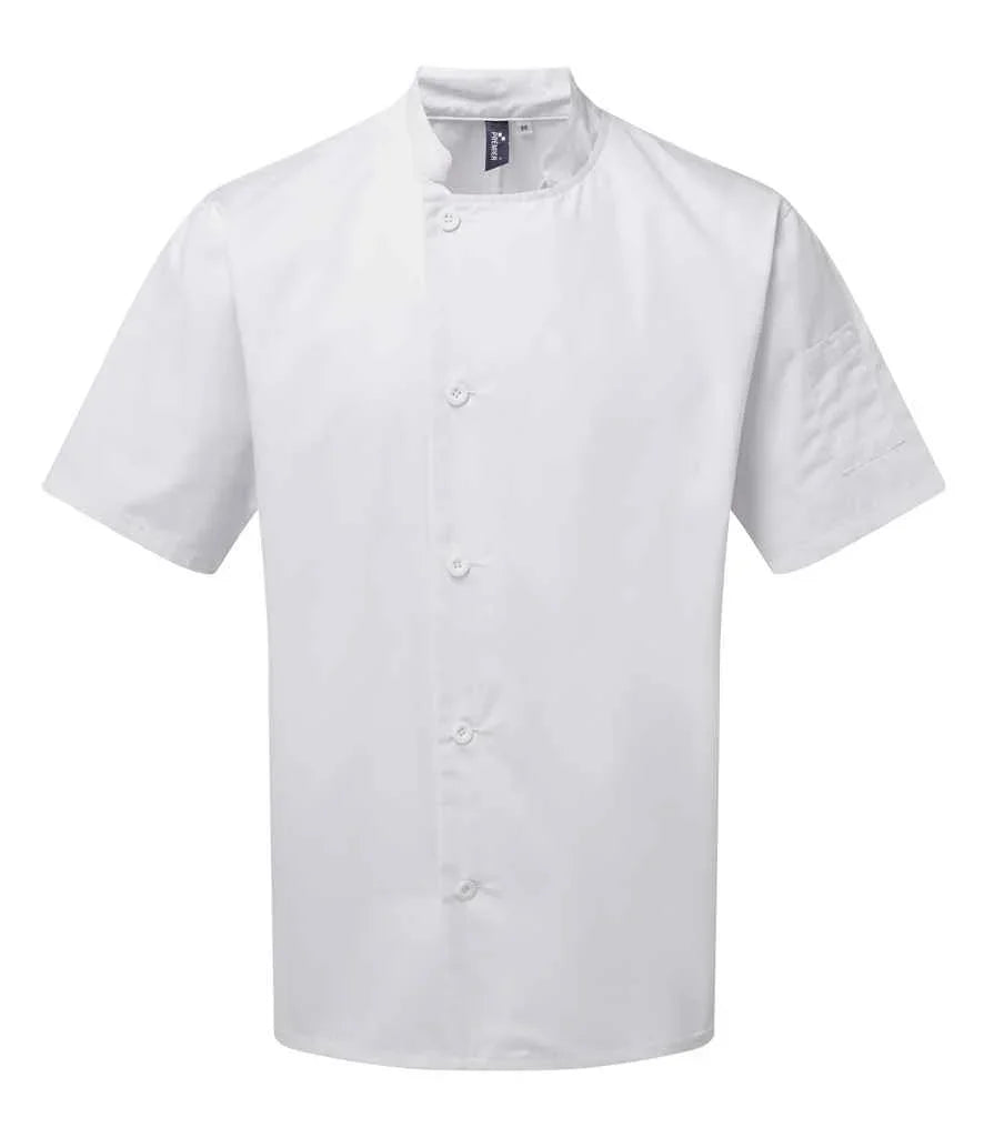 Personalised Custom Branded Premier Essential Short Sleeve Chef's Jacket - PR900 - Brand It Essex Ltd