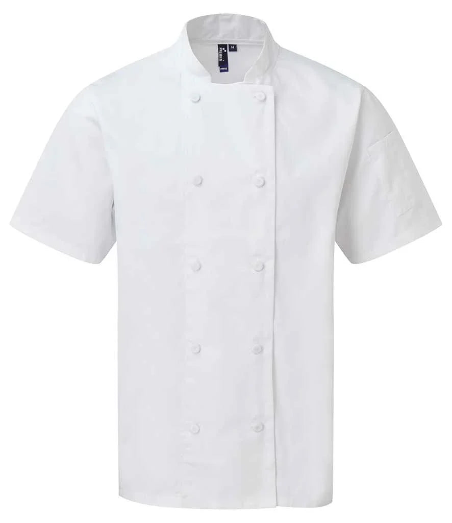 Personalised Custom Branded Premier Coolchecker® Short Sleeve Chef's Jacket - PR902 - Brand It Essex Ltd