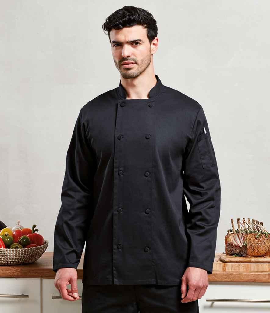 Personalised Custom Branded Premier Coolchecker® Long Sleeve Chef's Jacket - PR903 - Brand It Essex Ltd