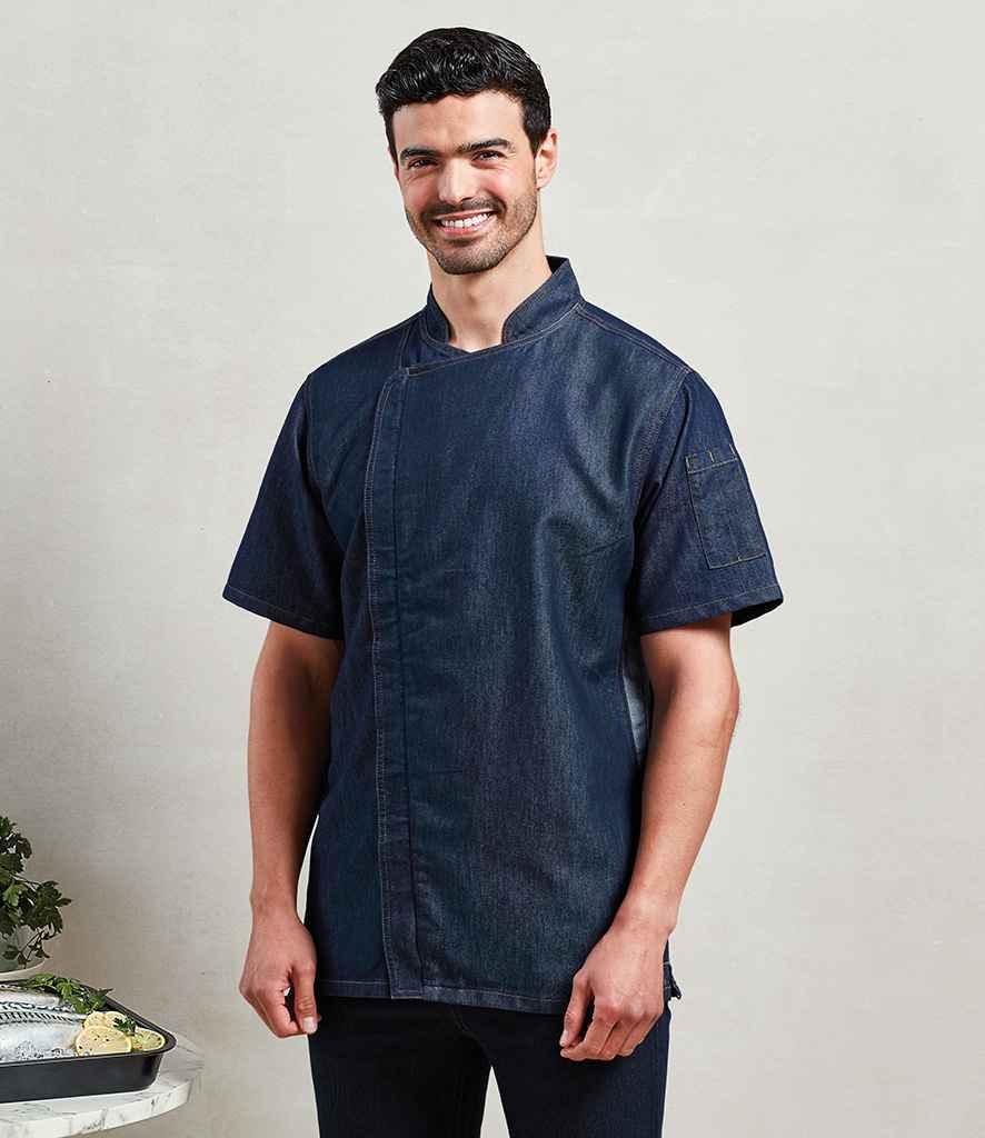Personalised Custom Branded Premier Short Sleeve Zipped Chef's Jacket - PR906 - Brand It Essex Ltd