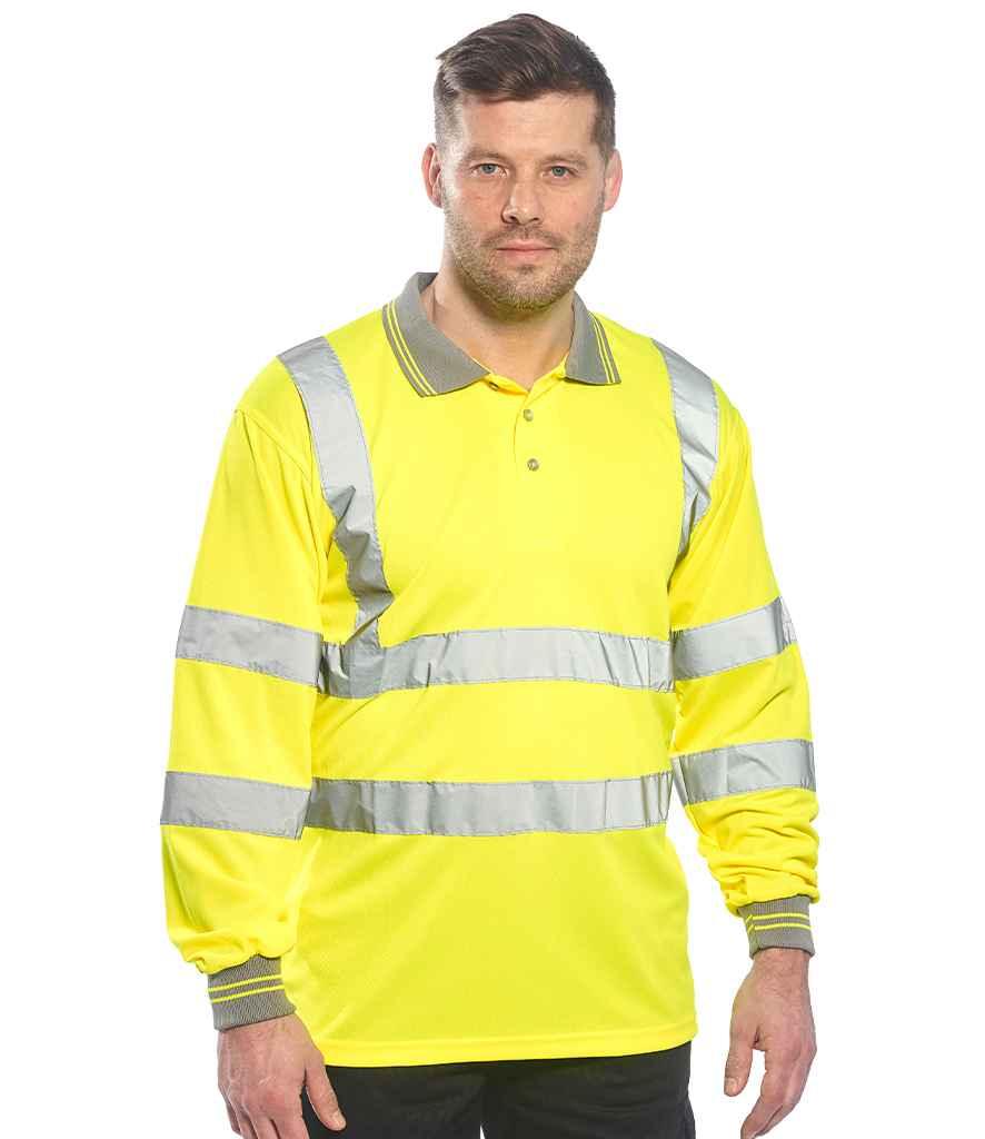 Personalised Custom Branded Portwest Hi-Vis Long Sleeve Polo Shirt - PW059 - Brand It Essex Ltd