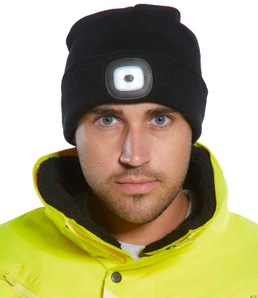 Personalised Custom Branded Portwest LED Head Light Beanie - PW667 - Brand It Essex Ltd
