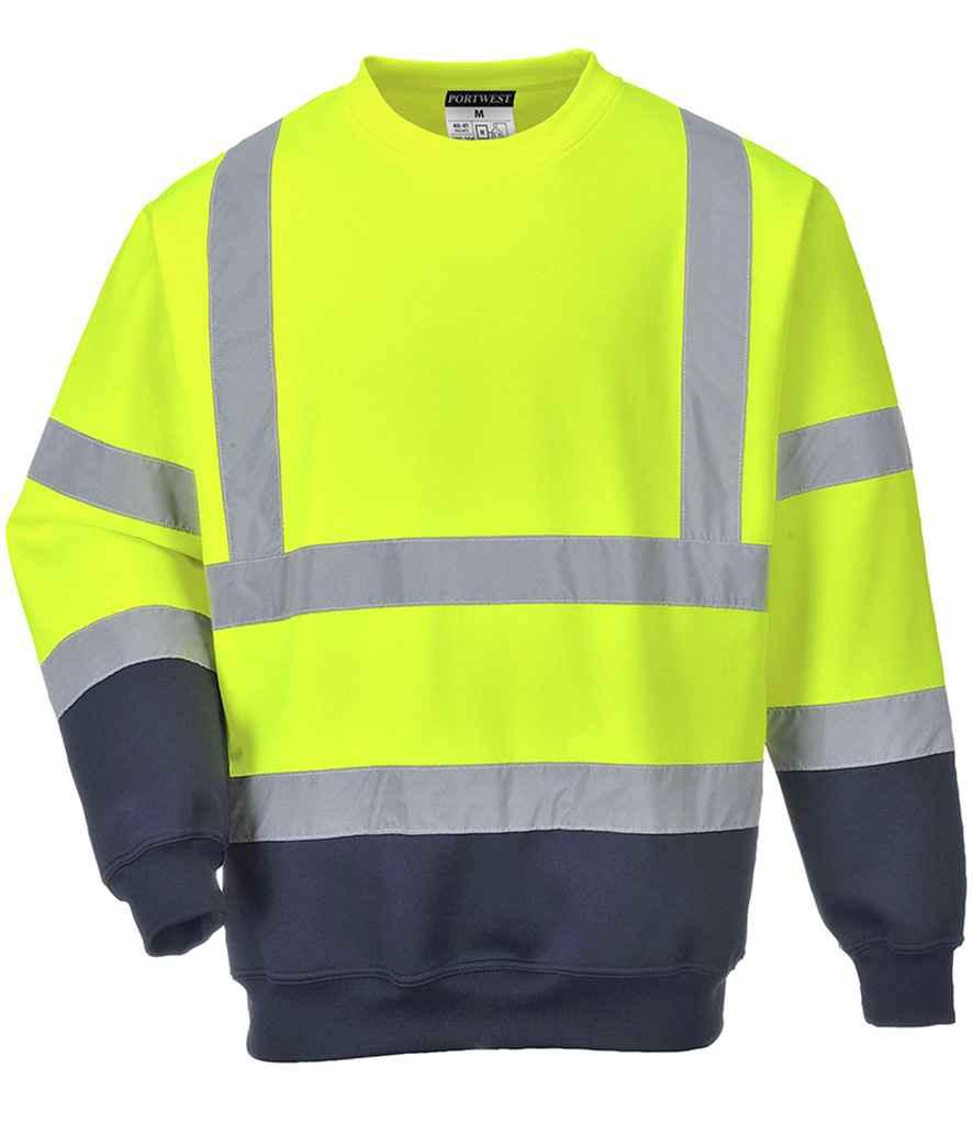 Personalised Custom Branded Portwest Hi-Vis Two Tone Sweatshirt - PW668 - Brand It Essex Ltd