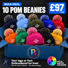 Branded Pom Beanie Deal - Pack 10