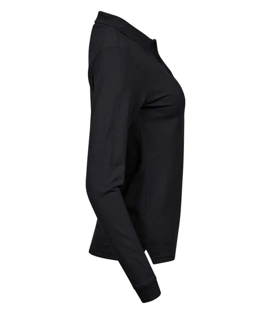 Tee Jays Ladies Luxury Stretch Long Sleeve Polo Shirt - TJ146 - Brand It Essex Ltd