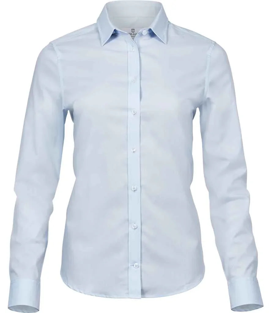 Tee Jays Ladies Stretch Luxury Long Sleeve Poplin Shirt - TJ4025 - Brand It Essex Ltd