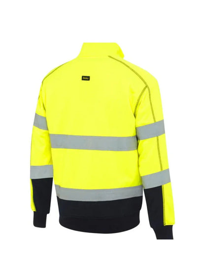 Bisley TAPED HI VIS ZIP FLEECE PULLOVER WITH SHERPA LINING - Brand It Essex Ltd