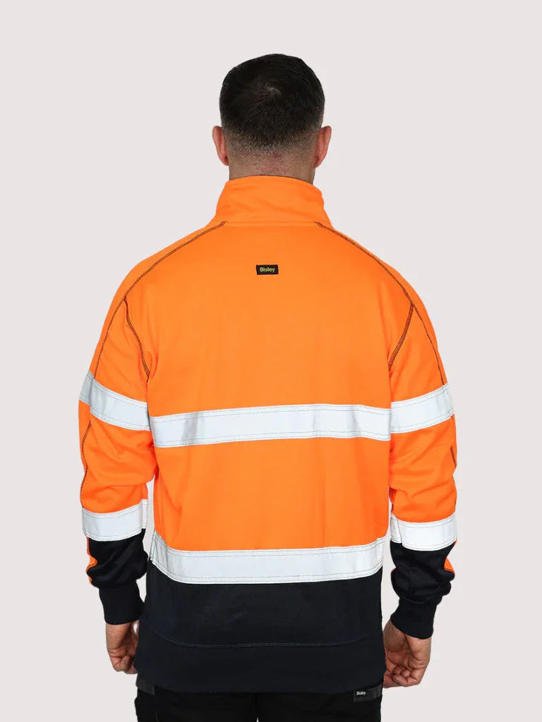 Bisley TAPED HI VIS ZIP FLEECE PULLOVER WITH SHERPA LINING - Brand It Essex Ltd