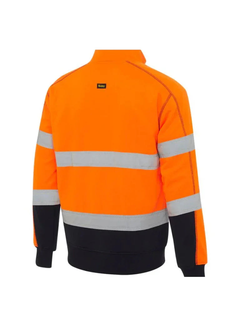 Bisley TAPED HI VIS ZIP FLEECE PULLOVER WITH SHERPA LINING - Brand It Essex Ltd