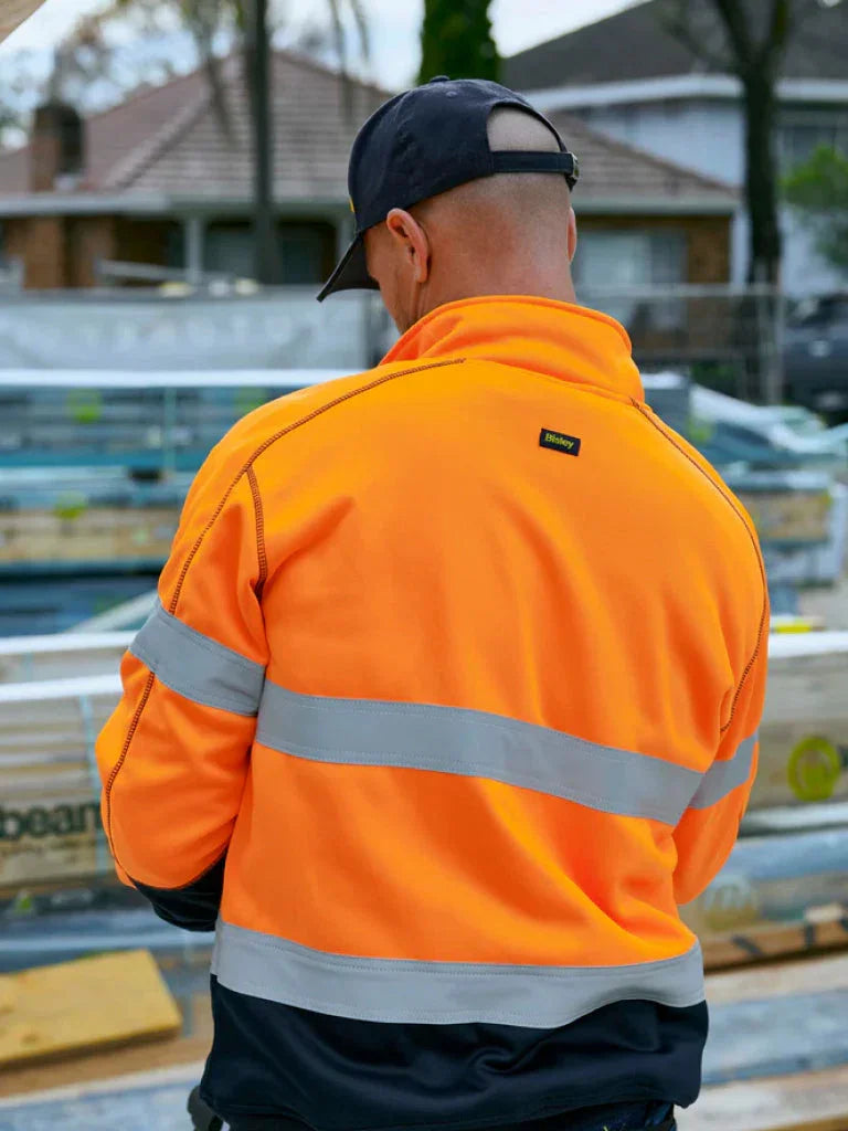 Bisley TAPED HI VIS ZIP FLEECE PULLOVER WITH SHERPA LINING - Brand It Essex Ltd