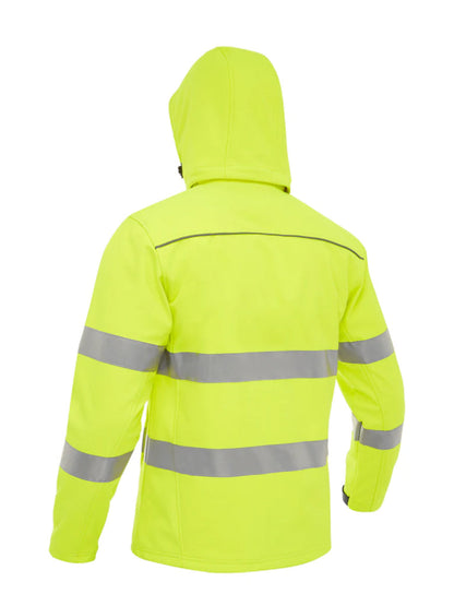 Bisley Taped Hi Vis Soft Shell Jacket with Hood