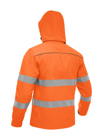 Bisley Taped Hi Vis Soft Shell Jacket with Hood