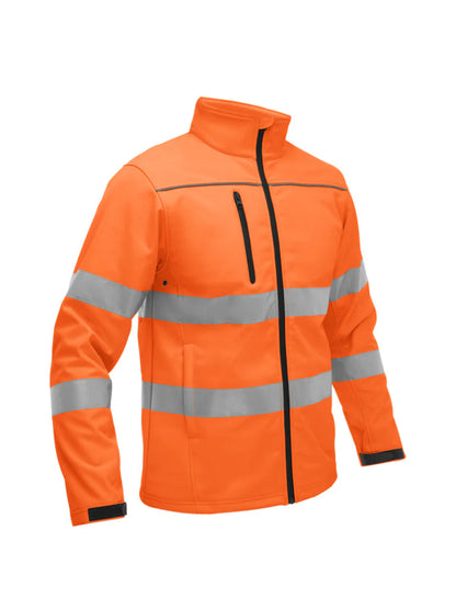 Bisley Taped Hi Vis Soft Shell Jacket with Hood