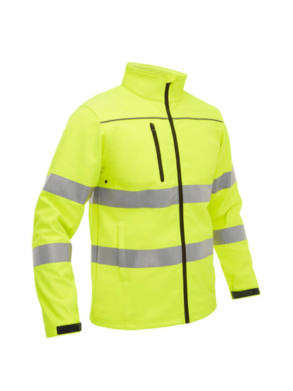 Bisley Taped Hi Vis Soft Shell Jacket with Hood