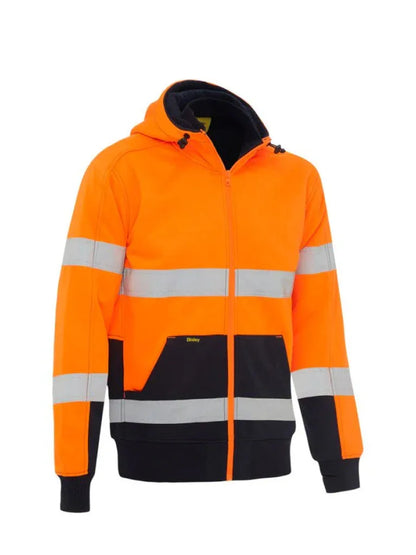 Personalised Custom Branded Bisley TAPED HI VIS ZIP FLEECE HOODIE WITH SHERPA LINING - Brand It Essex Ltd