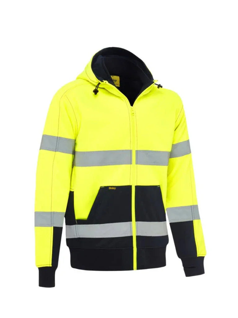 Personalised Custom Branded Bisley TAPED HI VIS ZIP FLEECE HOODIE WITH SHERPA LINING - Brand It Essex Ltd