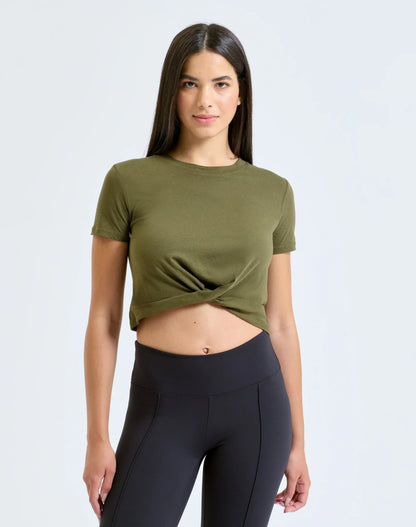 Women's TriDri twist crop top - Brand It Essex Ltd