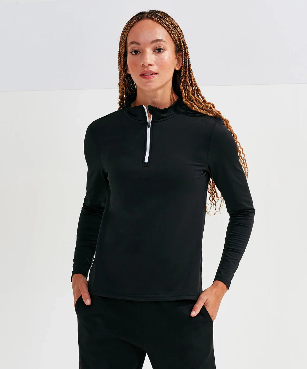 Women's TriDri Recycled long sleeve brushed back ¼ zip top - Brand It Essex Ltd