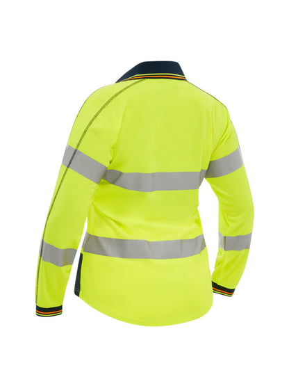 Bisley Women’s Long Sleeved Taped Two-Tone Hi Vis Polo