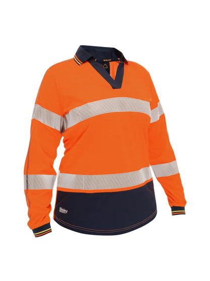 Bisley Women’s Long Sleeved Taped Two-Tone Hi Vis Polo
