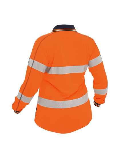 Bisley Women’s Long Sleeved Taped Two-Tone Hi Vis Polo