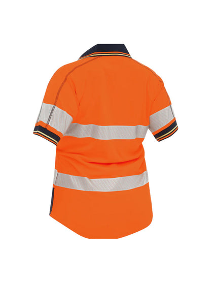 Bisley Women’s Short Sleeved Taped Two-Tone Hi Vis Polo