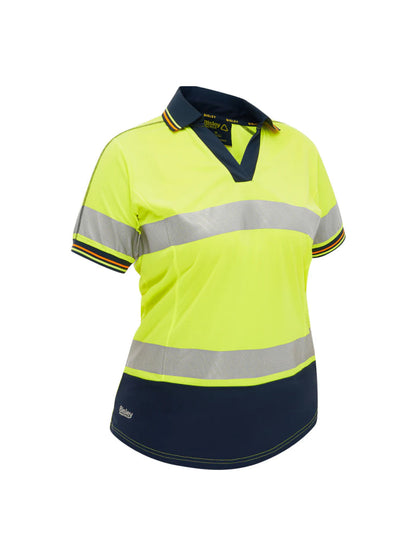 Bisley Women’s Short Sleeved Taped Two-Tone Hi Vis Polo