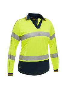 Bisley Women’s Long Sleeved Taped Two-Tone Hi Vis Polo