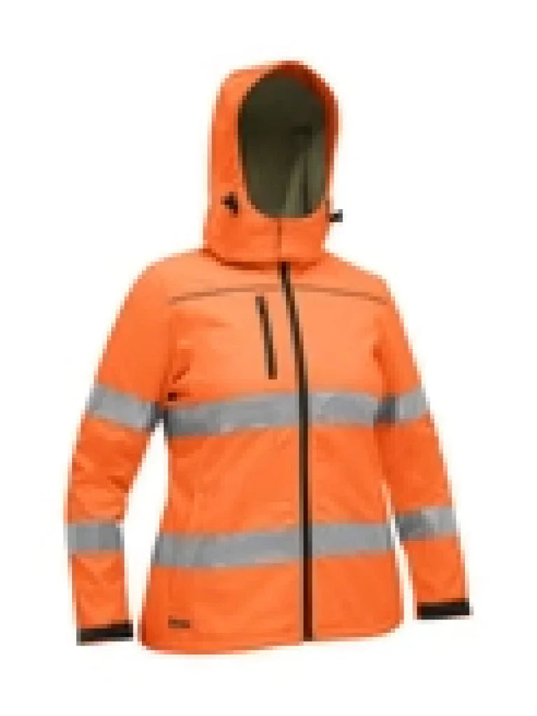 Bisley Women’s Taped Hi Vis Soft Shell Jacket with Hood - Brand It Essex Ltd