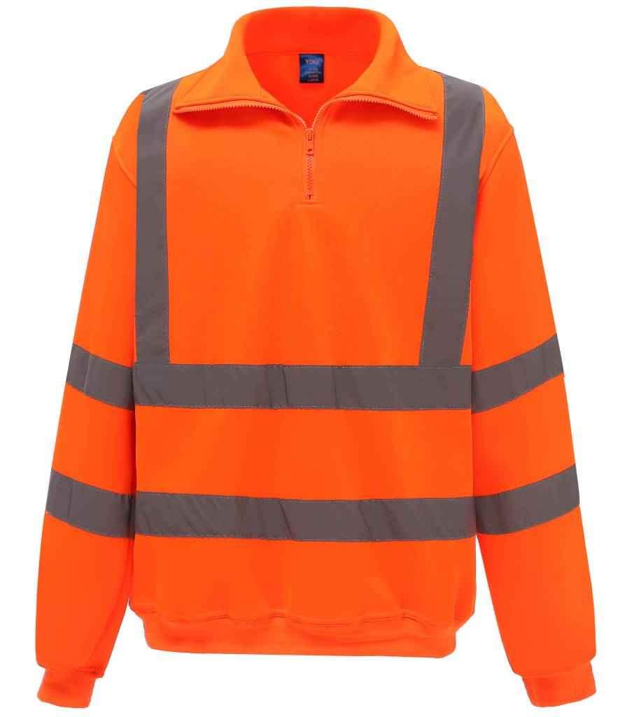 Personalised Custom Branded Yoko Hi-Vis Zip Neck Sweatshirt - YK033 - Brand It Essex Ltd